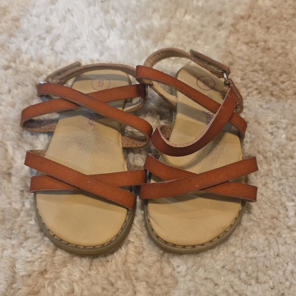 Cat & Jack Brown Sandals with Leather Straps